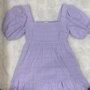 Lavender Puff Sleeve  Dress